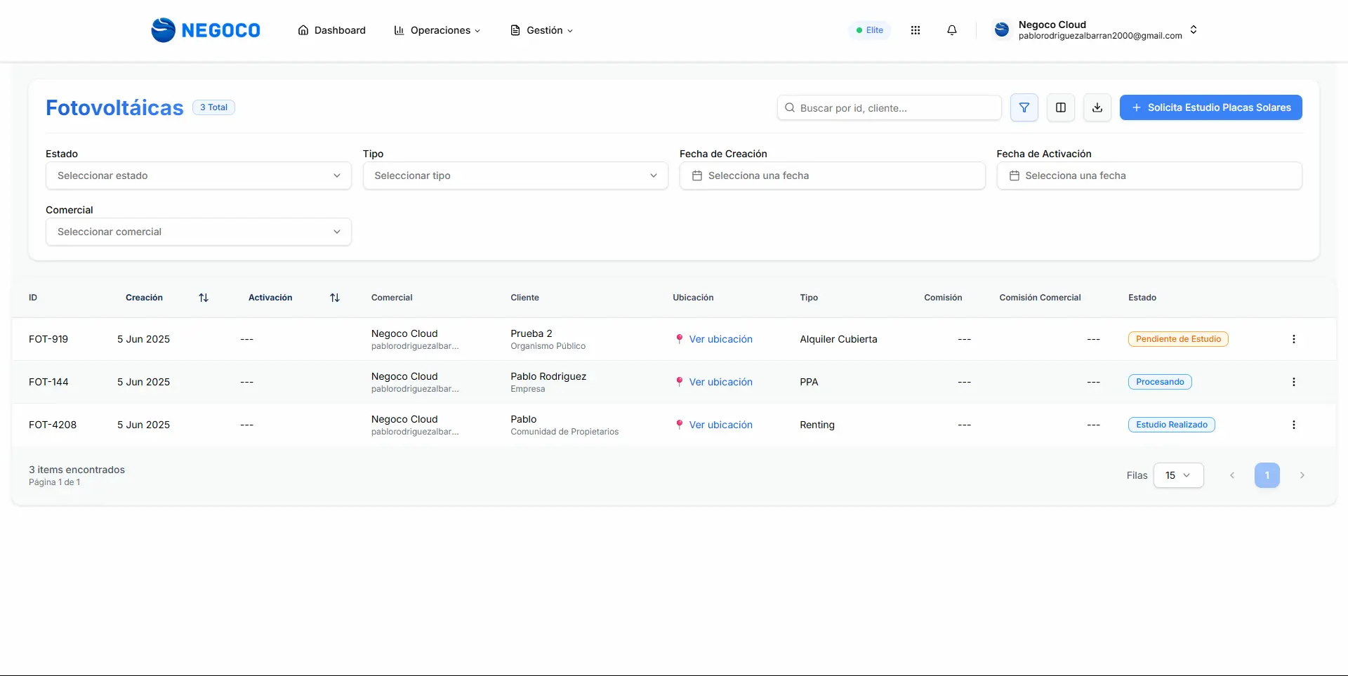 Solicita estudios de instalación fotovoltaica Solicita estudios de instalación fotovoltaica